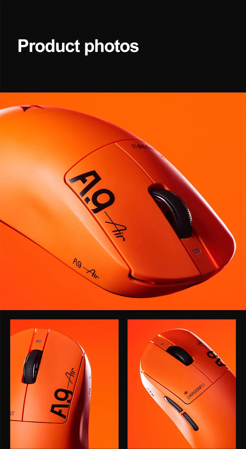 ATK Dragonfly A9 Ultimate bezdrôtová herná myš A9 Air PAW3950 ultraľahká ergonomická e-športová FPS myš pre hráčov CSGO A9 Ultra