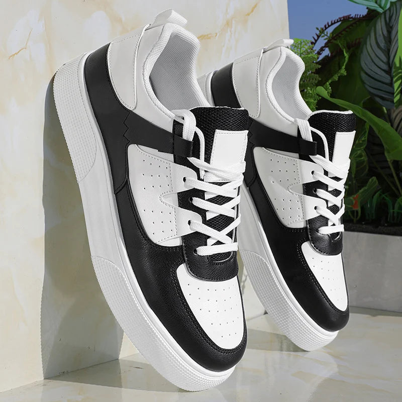 LOEIKAN Baskets décontractées blanches pour hommes |   Chaussures de skate légères à tige basse |   Chaussures de marche confortables pour tous les jours