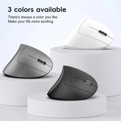 New Dual Mode Wireless Vertical Mouse Bluetooth 5.1 Silent Ergonomic 6 Buttons Type‑C 2400DPI Anti‑Mouse Hand for Office Laptop