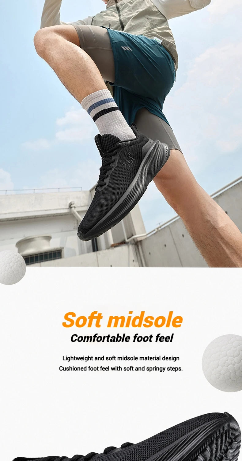 361 Degrees Fengye 5.0 Running Shoes Lightweight Wear Resistant Shock Absorbent Breathable Soft Soled Male Sneakers 672542210F