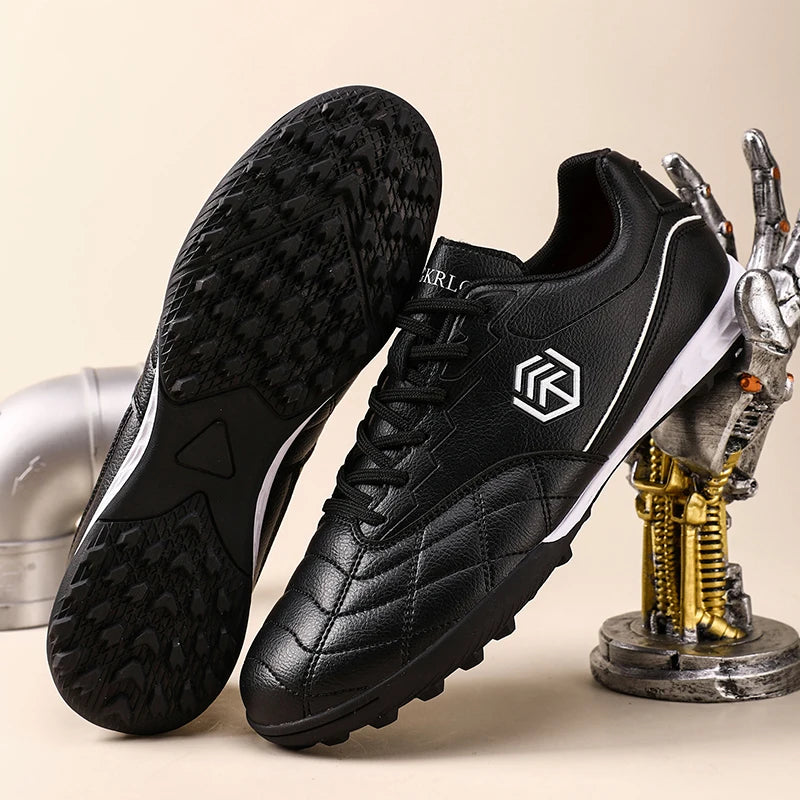 Men Long Spike Football Soccer Boots Outdoor Male Gym Training Sneakers Big Size Black White for Teenager Sports