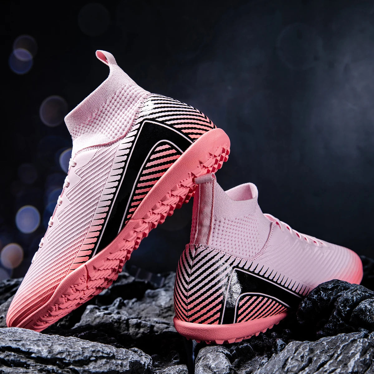 Chaussures de football pour adultes haute performance, unisexes, pour terrain extérieur et intérieur en gazon synthétique, avec crampons, chaussures de football pour garçons, semelles à crampons