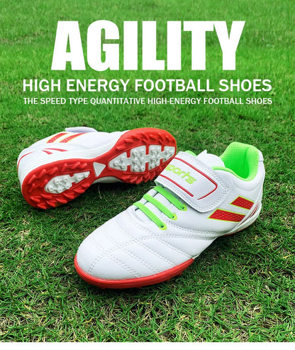 Boy Girl Tf Children's Football Shoes Hook Loop Football Boots No Spikes Lacrosse Beginner Cricket Shoes Baseball Shoes