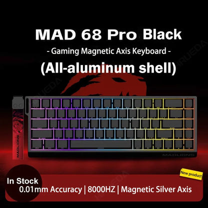 MADLIONS MAD 60/68HE Gaming Magnetic Switch Keyboard Wired Key Web Drive Custom 8K 61/68 Return RT Adjustable Keystroke Hot Swap