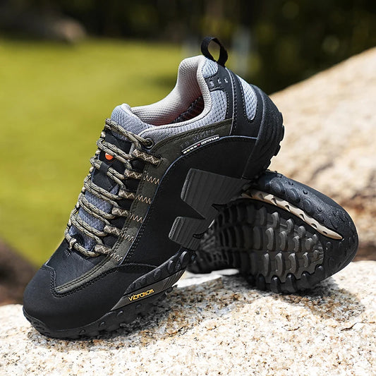 Bergschuhe für Herren aus echtem Leder – rutschfeste Outdoor-Sportschuhe zum Bergsteigen und Wandern, atmungsaktive Reiseschuhe