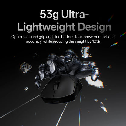 Rapoo VT2 MAX Wireless E-sports Gaming Mouse with 8K Polling Rate Optical Sensor Ergonomic Design 53g Lightweight for PC Latop