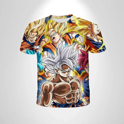 Dragon Ball 3D-nyomtatott póló gyermekruházathoz, felnőtt nyári rövid ujjú anime póló, alkalmi és divatos