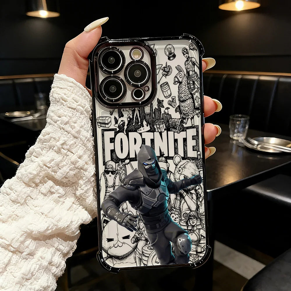 Custodia per telefono placcata del popolare gioco FortniteS per Samsung A37 A57 A07 A36 A16 A35 A55 A25 A26 A05s A15 A54 A34 A24 A14 A05 A04 4G 5G