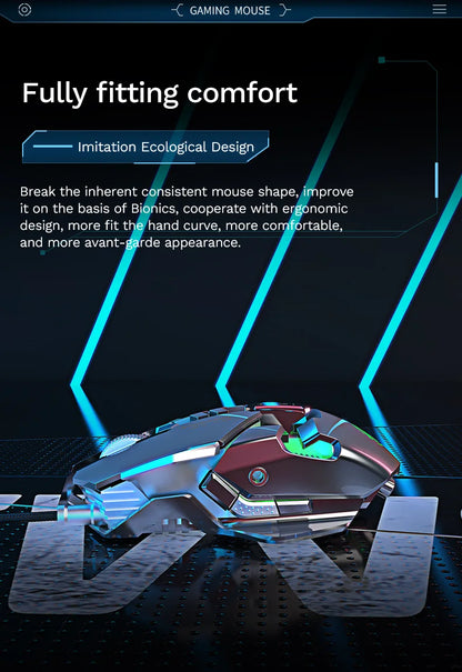 Mouse meccanico cablato RGB 6400 DPI con attrazione magnetica e contrappeso DIY per PC gaming e eSport