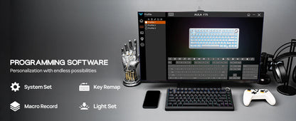 EPOMAKER x AULA F75 Teclado mecánico con cable 75% ANSI US Layout, montaje gasket, hot-swap, para Mac/WIN/Android, con perilla