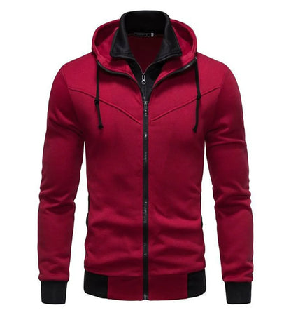 Autumn men's sportswear long sleeved jacket hooded sweatshirt zipper opening jacket men's hooded sweatshirt slim fit men's cloth