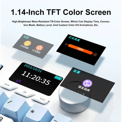 Ajazz AK35I V3/V4 MAX Tri-mode Wired Bluetooth Wireless Gaming Keyboard Gasket Full Key Hot Swap 104 Keys Customized Keyboard