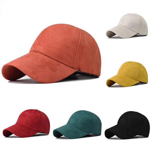 New Wholesale Suede Baseball Cap Autumn Winter for Men Women  Winter Solid Street Hat Unisex Adjustable Casual Plain Gorra Caps