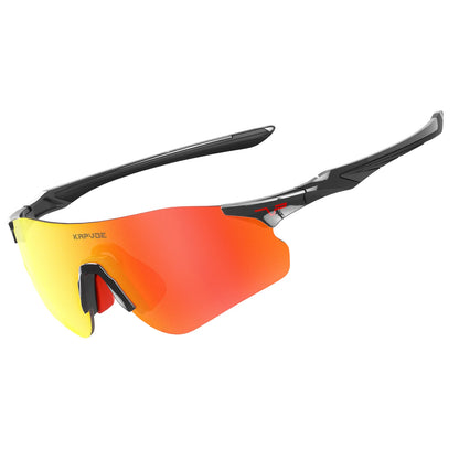 Kapvoe Neue Outdoor-Lauf- und Fahrradbrille, photochrome Sonnenbrille für Damen und Herren, Sportbrille für Marathon und Radfahren, UV400-Schutzbrille
