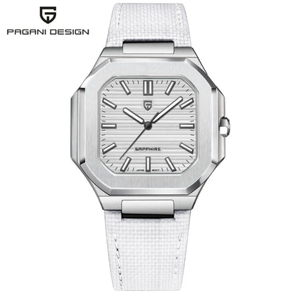PAGANI DESIGN New V2 Orologio da uomo quadrato al quarzo, marchio di lusso premium, sportivo, impermeabile, in zaffiro e acciaio inossidabile