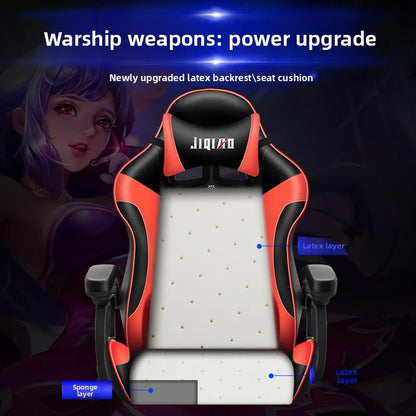 Sedia da gaming comoda ed ergonomica per uso sedentario, reclinabile, con massaggio e rotazione