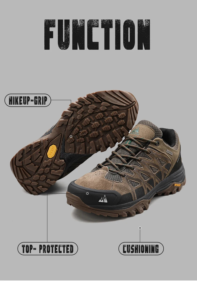 HIKEUP Zapatillas de exterior de moda para hombre, calzado deportivo casual de senderismo, botas de trekking de montaña y camping, antideslizantes y resistentes al desgaste