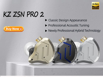 KZ Castor Wired Earbuds Improved Bass HiFi Earphone 2 Dynamic High-end Tunable Balanced Armature In-ear Headphone w/ Accessories