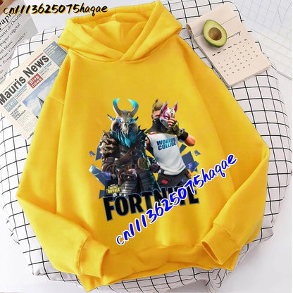 Детски суитшърт с качулка FORTNITED с дълъг ръкав за момичета и момчета, streetwear стил, аниме мода, горнище за деца и бебета, подарък