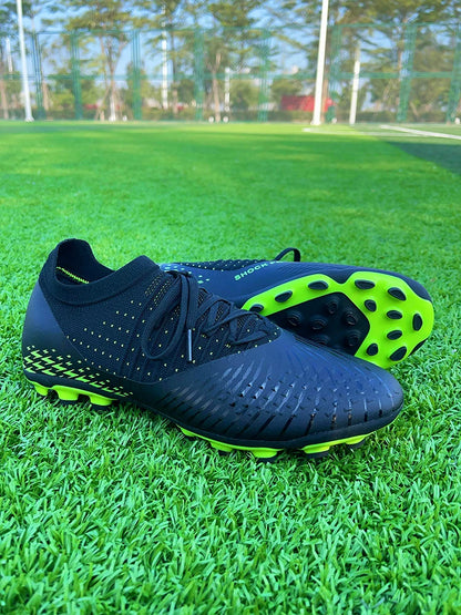 Men Football Cleats Fashion Youth Soccer Shoes Knit Football Training Trainers Breathable Society Campo Non Slip Sports Footwear