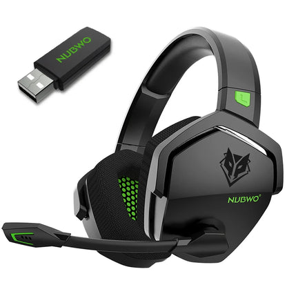 Casque de jeu sans fil NUBWO G06 avec microphone pour PS5, PS4, PC, mobile, commutateur, casque de jeu double Bluetooth 5.3 2,4 GHz