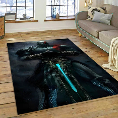 God of War Games Kratos Cartoon 3D Rug Carpet for Living Room Bedroom Home Decor,Floor Mat Non-slip Decoration for Sofa Doormat