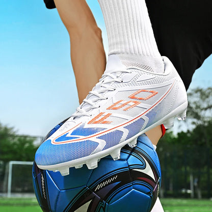 Chaussures de football populaires à tige basse FG/TF, unisexe, pour terrain, entraînement rapide, crampons antidérapants à crampons longs