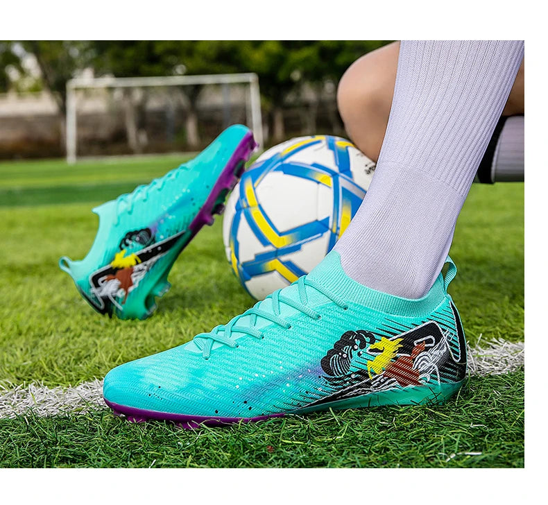 Novas Chuteiras de Futebol para Homem, Chuteiras de Futebol FG Antiderrapantes para Treino, Chuteiras de Futebol com Pitões Longos para Jogo, Ultraleves, Exterior, Dropshipping