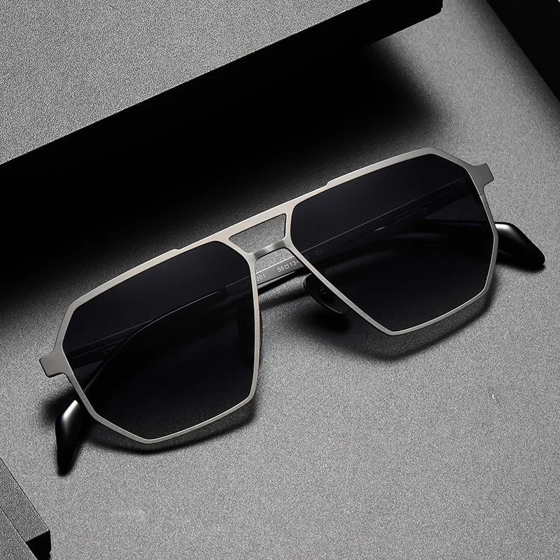 Pure Titanium Sunglasses Men Vintage Square Polarized Sun Glasses for men Women 2026 New Retro driving Mirrored UV400 Shades