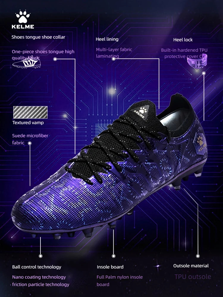 KELME nogometne kopačke za odrasle muške Disease Electric 3.0 s kratkim MG čepovima, profesionalne tenisice za utakmice i trening, prozračne
