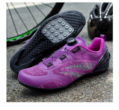 Mtb Cycling Shoes Men Women T03 Purple Breathable Speed Self-Locking Road Cycling Sports Shoes Outdoor Racing Training Sneakers