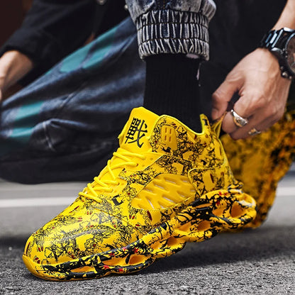 Męskie buty sportowe z miękką podeszwą, antypoślizgowe, odporne na zużycie, sprężyste, z nowej skóry, oddychające, wygodne, modne, sznurowane buty do biegania na świeżym powietrzu
