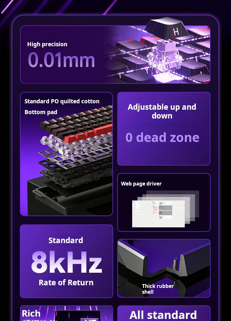 Teclado mecánico personalizado AULA WIN60 HE con conexión por cable, eje magnético RT, para e-sports y juegos, tasa de sondeo de 8K
