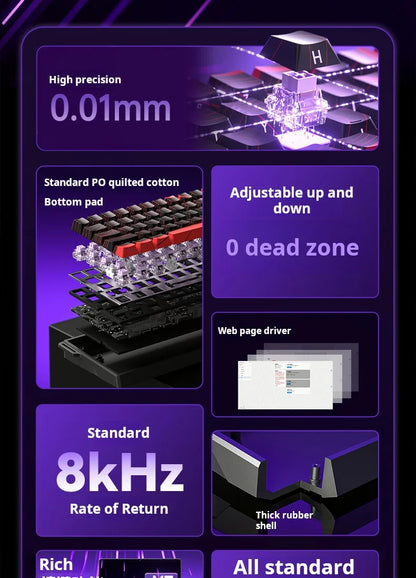 Teclado mecánico personalizado AULA WIN60 HE con conexión por cable, eje magnético RT, para e-sports y juegos, tasa de sondeo de 8K