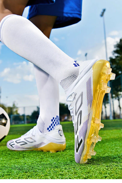 New Men Football Boots Match Cleats High-quality Futsal Indoor Sneakers Non-Slip Grass Soccer Shoes Hot-selling High-top Outdoor