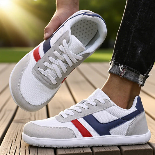 Pánské tenisky s širokou špičkou Barefoot Shoes, minimalistické, prodyšné a pohodlné boty na venkovní chůzi, sportovní ležérní modré boty 2025