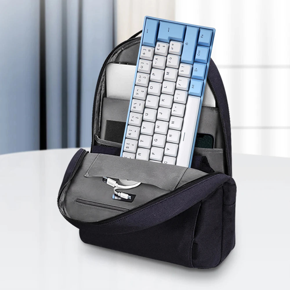 UYIQ YQ62 62 Keys Russian Mechanical Keyboard 60% Mini Portable Color Backlit Wired Gaming Keyboard for Travel Office PC Desktop