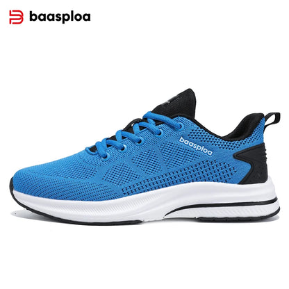 Baasploa Men Running Shoes Brand Male Designer Mesh Casual Sneakers Lightweight Lace-Up New Male Outdoor Sports Tennis Shoe