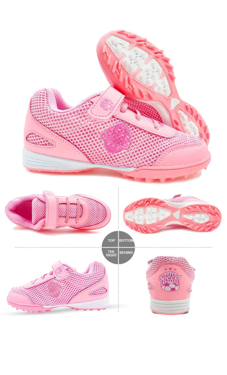 Boy Girl Tf Children's Football Shoes Hook Loop Football Boots No Spikes Lacrosse Beginner Cricket Shoes Baseball Shoes