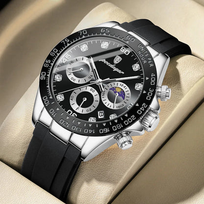 POEDAGAR Fashion High Quality Luxury Men Wristwatch Waterproof Luminous Chronograph Date Quartz Men's Watch Outdoor Man Watches