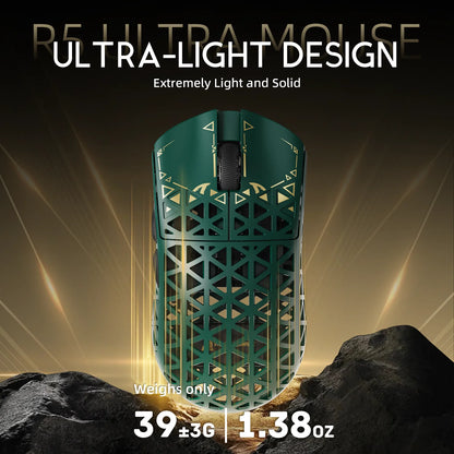 Bezdrátová herní myš ATTACK SHARK R5 Ultra Carbon Fiber, herní senzor PixArt PAW3950MAX, 42000DPI, 8000Hz, MCU Nordic 52840