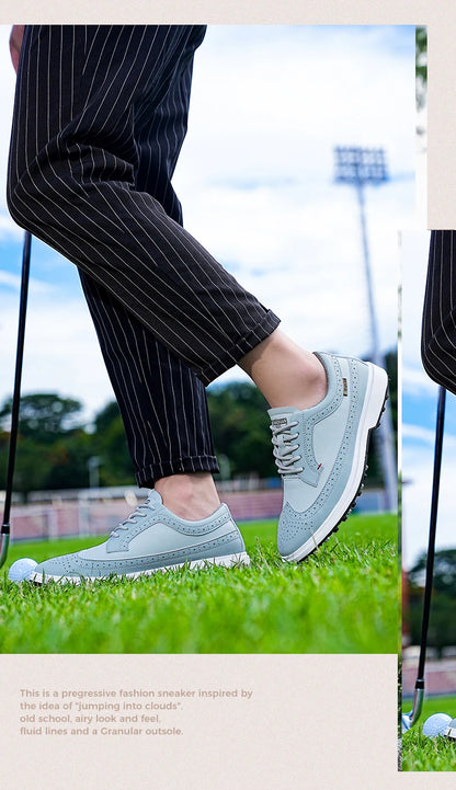 Scarpe da golf professionali da uomo in pelle di alta qualità, traspiranti, scarpe sportive per competizioni e allenamenti di golf, taglie forti 39-47#