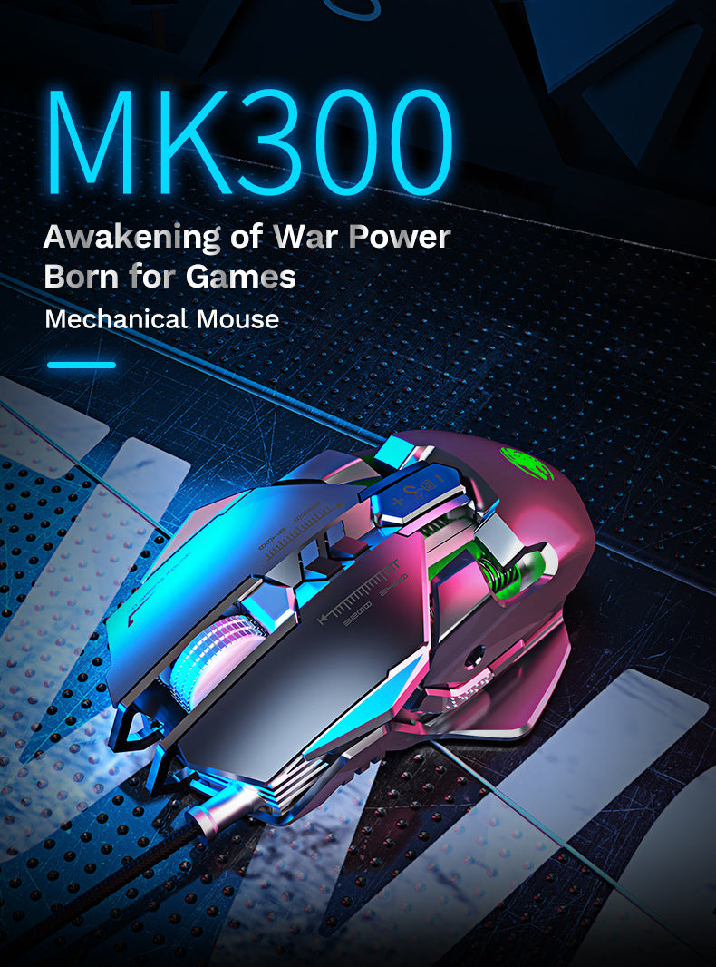 Mouse meccanico cablato RGB 6400 DPI con attrazione magnetica e contrappeso DIY per PC gaming e eSport