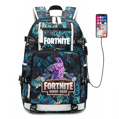 Mochila escolar Fortnite con estampado del juego para estudiantes, niños y niñas, gran capacidad, impermeable, ligera y resistente, regalo de cumpleaños