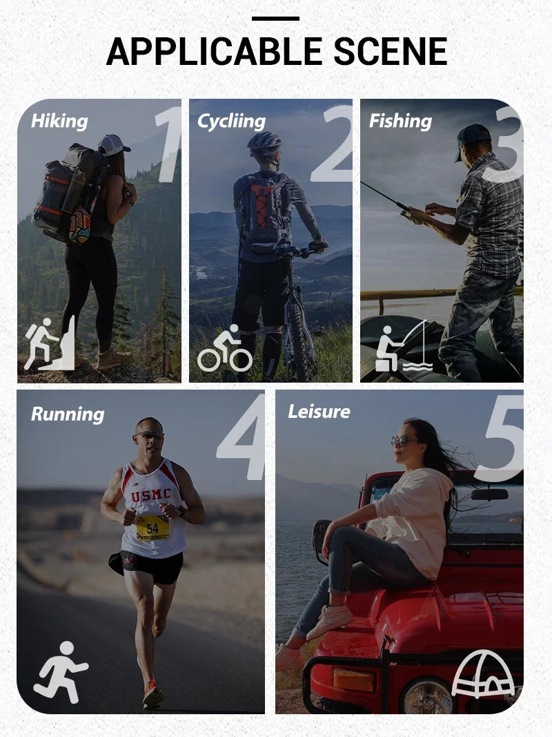 SCVCN Occhiali da escursionismo polarizzati Occhiali da pesca Occhiali da ciclismo Occhiali alla moda UV400 da bici da uomo MTB Occhiali sportivi da bicicletta per attività all'aperto