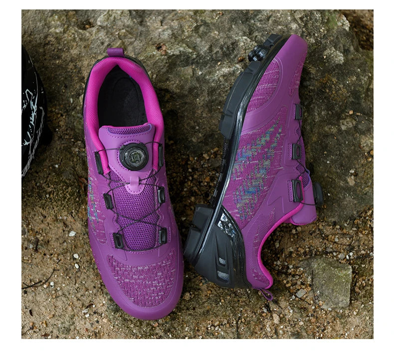 Mtb Cycling Shoes Men Women T03 Purple Breathable Speed Self-Locking Road Cycling Sports Shoes Outdoor Racing Training Sneakers