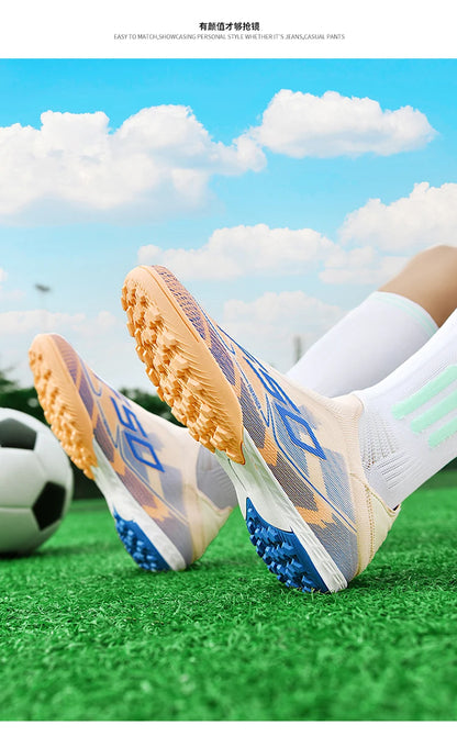 Men Soccer Shoes Cleats FG/TF Professional Original Women Football Boots Society Grass Indoor Training Unisex Non-Slip Sneakers.