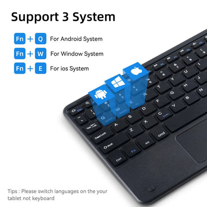 Hebrew/Russian/Spanish/Portuguese/Korean7-Colors Backlit Wireless with Touchpad Keyboard Rechargeable For iPad Tablet PC IOS Win