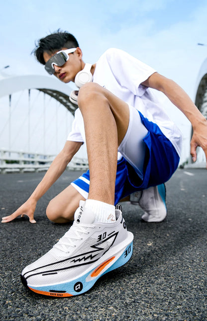 Zapatillas de running especializadas con placa de carbono para maratón, deportivas para hombre y mujer, transpirables, ligeras, cómodas y antideslizantes