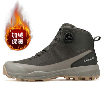 HUMTTO hiking shoes men's winter high-top warm non-slip hunting shoes women outdoor sports cushioning snow boots Tactical boots